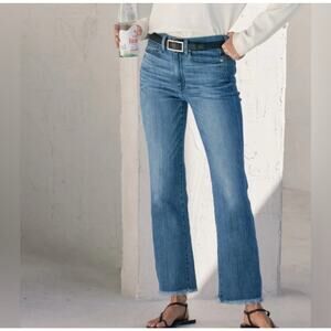 AYR The Bomb Pop Women Straight Jean 30 Frayed Hem High Rise Denim